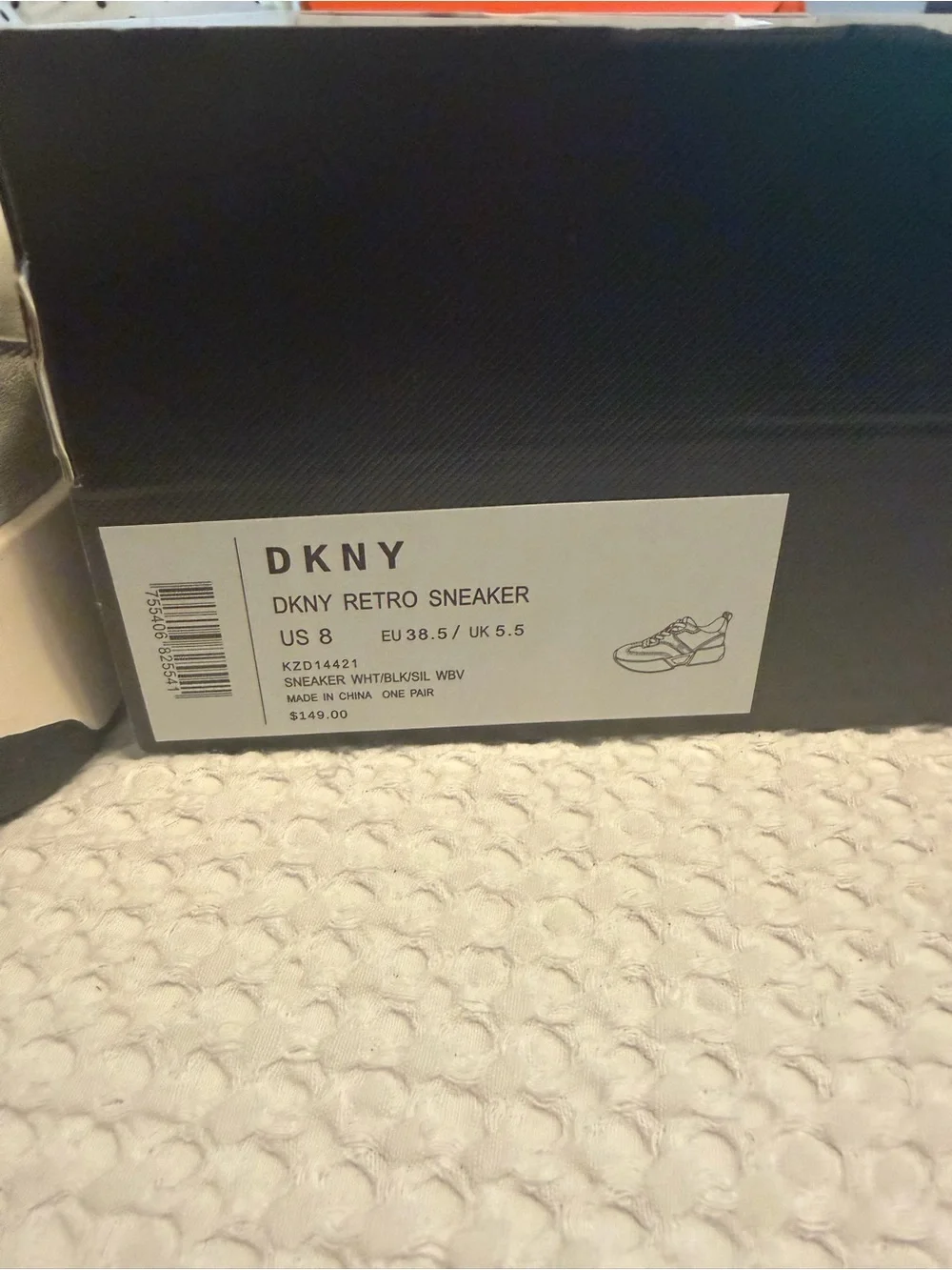 DKNY White, Rose Gold & Silver Leather Platform retro Sneakers